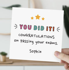You Did It Exam Result Day Card Personalised Congratulations For Gcse A - Level Results Day Son Grandson Daughter Granddaughter