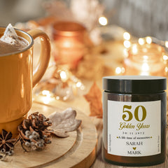 Anniversary Scented Candle Gift With Couple Names