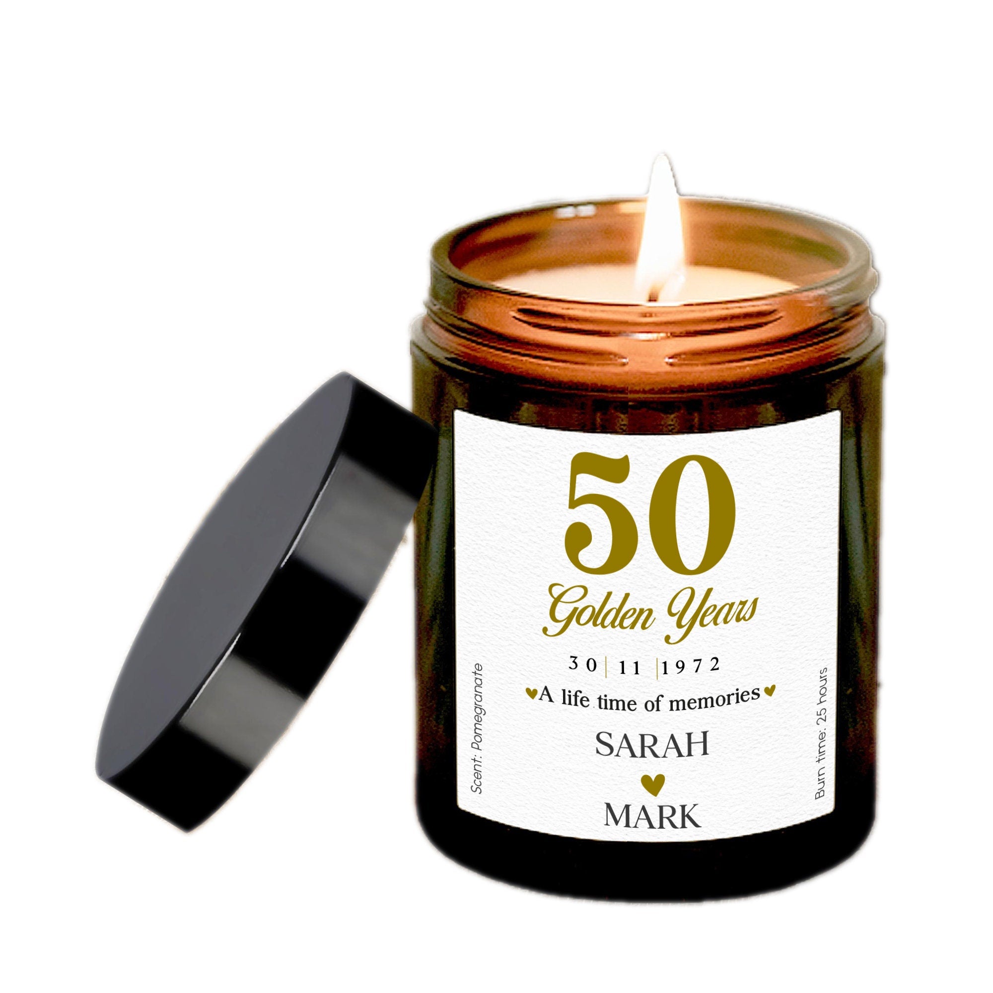 Anniversary Scented Candle Gift With Couple Names