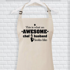 Apron for husbands,This is what an awesome chef and husband looks like apron