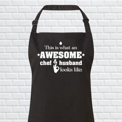 Apron for husbands,This is what an awesome chef and husband looks like apron