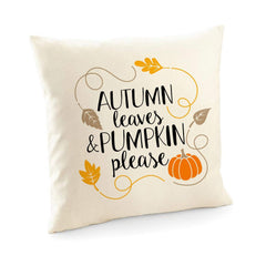 Autumn Cushion Cover, Autumn Leaves & Pumpkin Please, Fall Cushion Cover