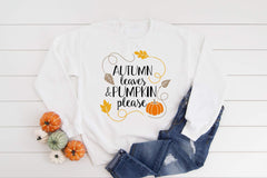 Autumn leaves & pumpkin please jumper, Fall Sweatshirt