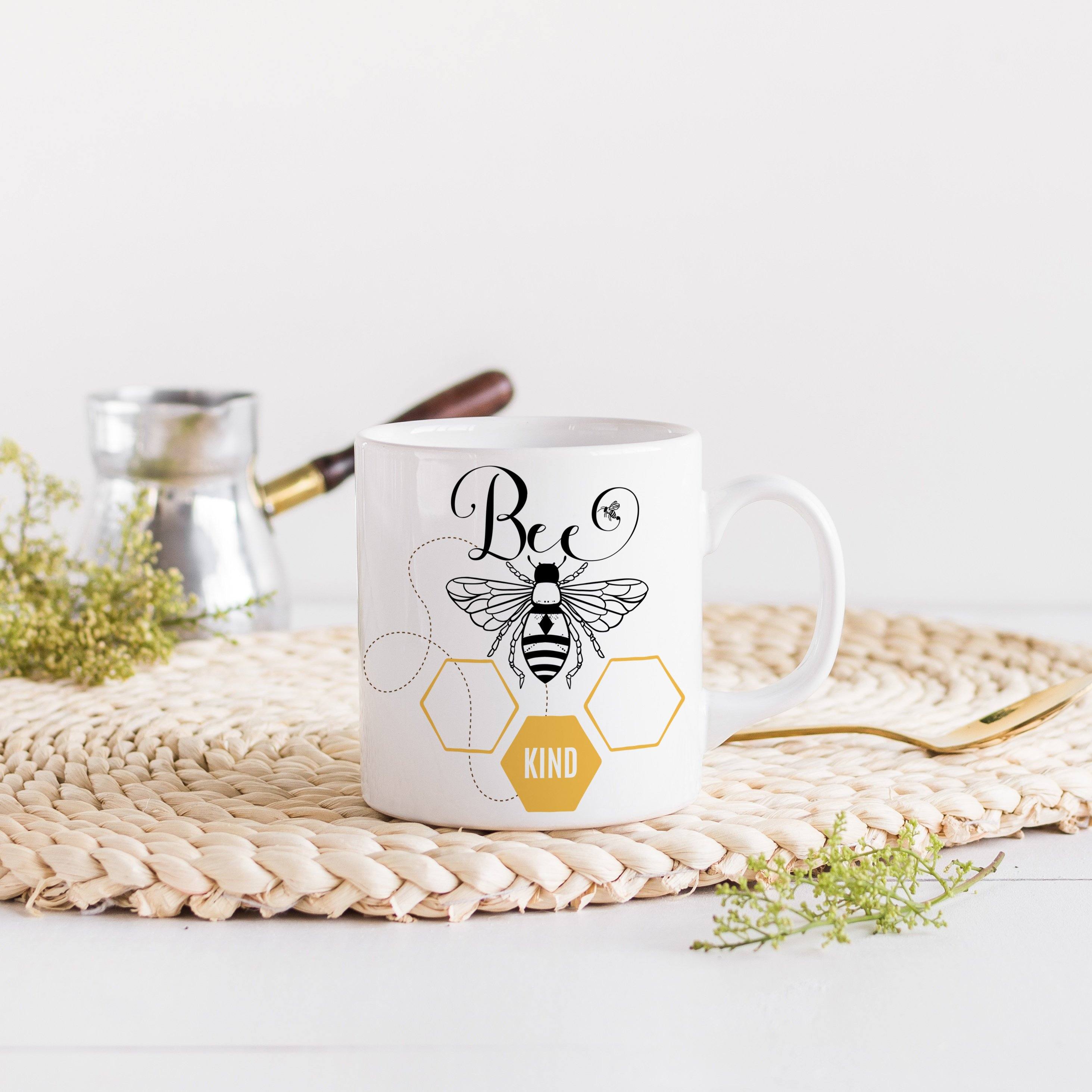 Bee kind mug, Be kind gift for her, him, colleague, employee. Positivity- Kindness- Anti-Bullying gift, Vegan gift