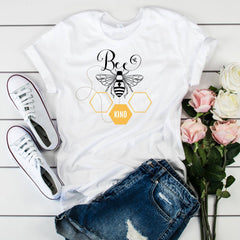 Bee kind t-shirt, Gift for women, Be kind, Nature Tee, Vegan tshirt, Bumblebee trendy summer and spring concept