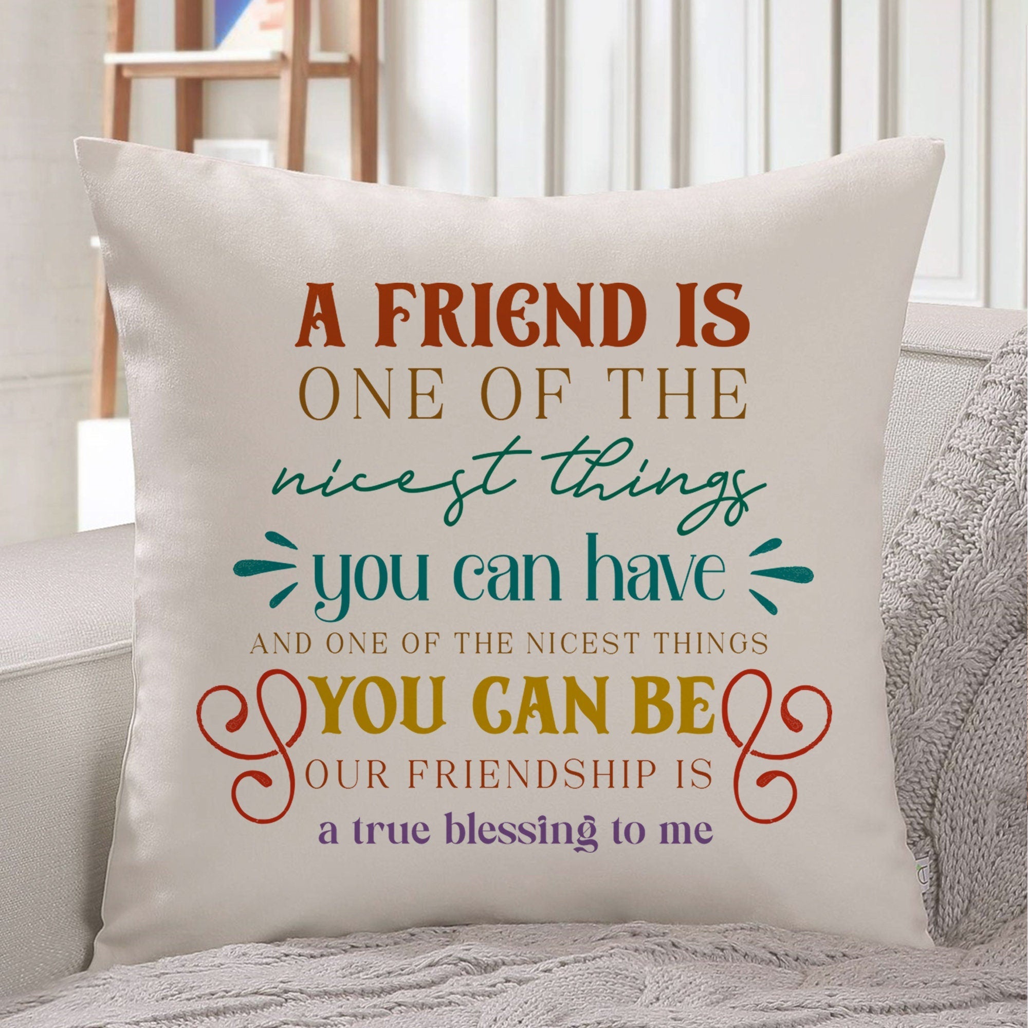 Best Friends Cushion, Christmas Birthday Far Away Gift For Friend