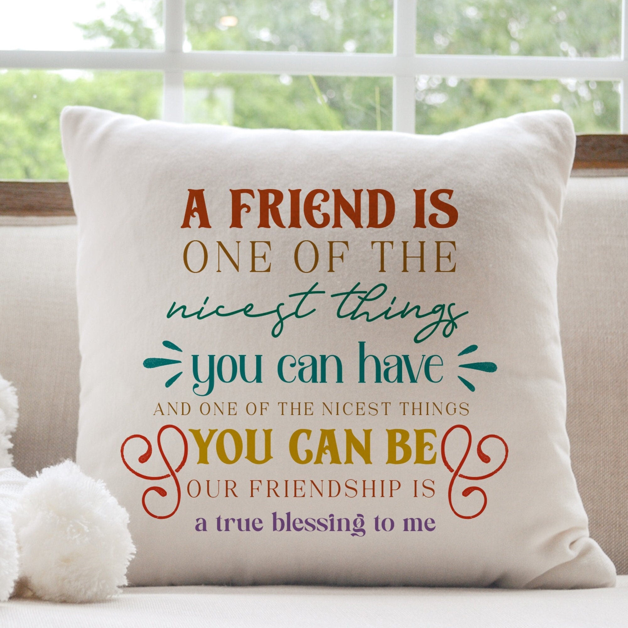 Best Friends Cushion, Christmas Birthday Far Away Gift For Friend