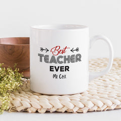 Best Teacher Ever Mug, Personalised Teacher Thank You Gift, Gift For Teacher