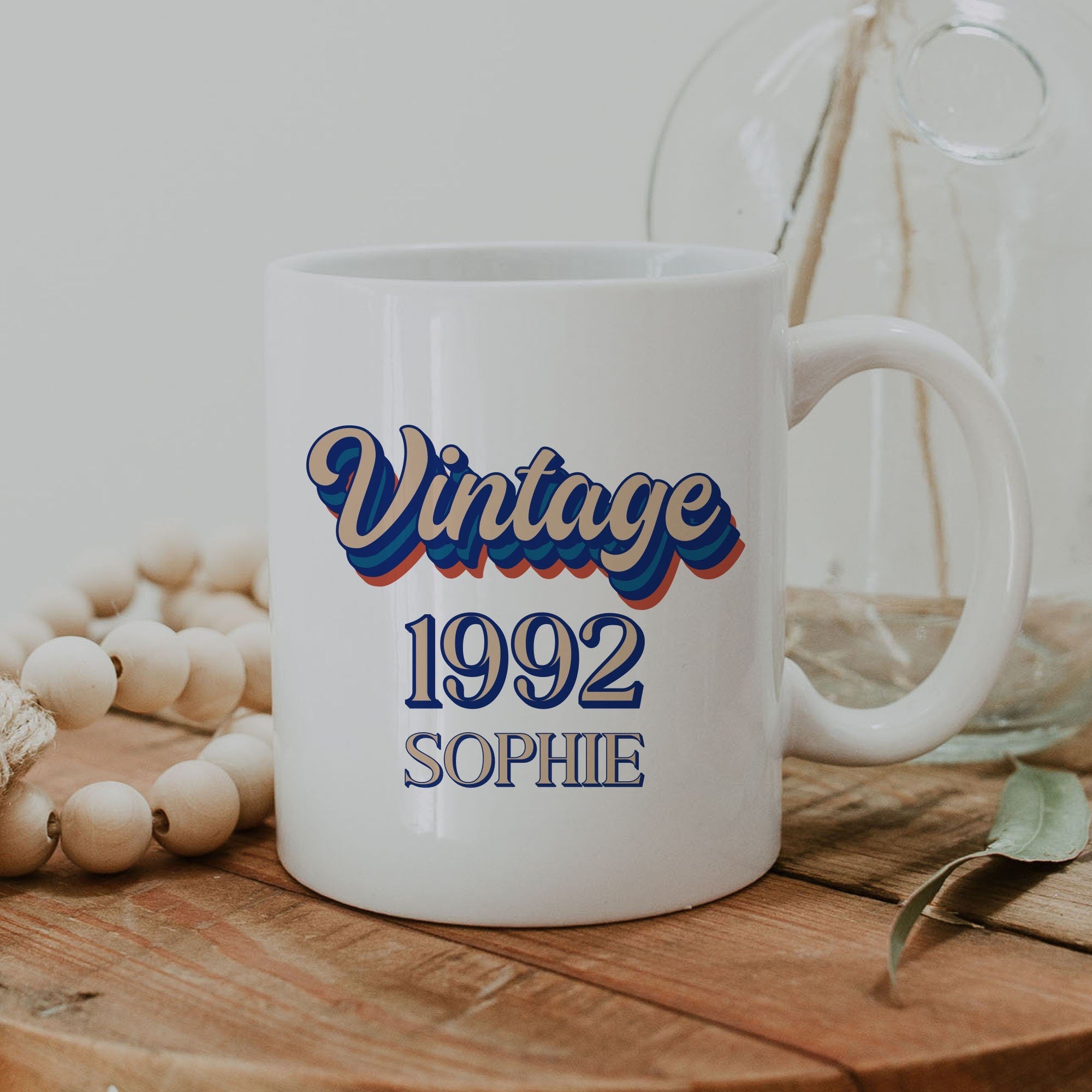 Birthday Year Mug, Vintage 2002 1992 1982 1972 Etc, Birthday Gift For Her Him, Gift For Him Or Her