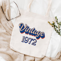 Birthday Year Tote Bag, Vintage 2002 1992 1982 1972 Etc, Birthday Gift For Her, Gift For Women