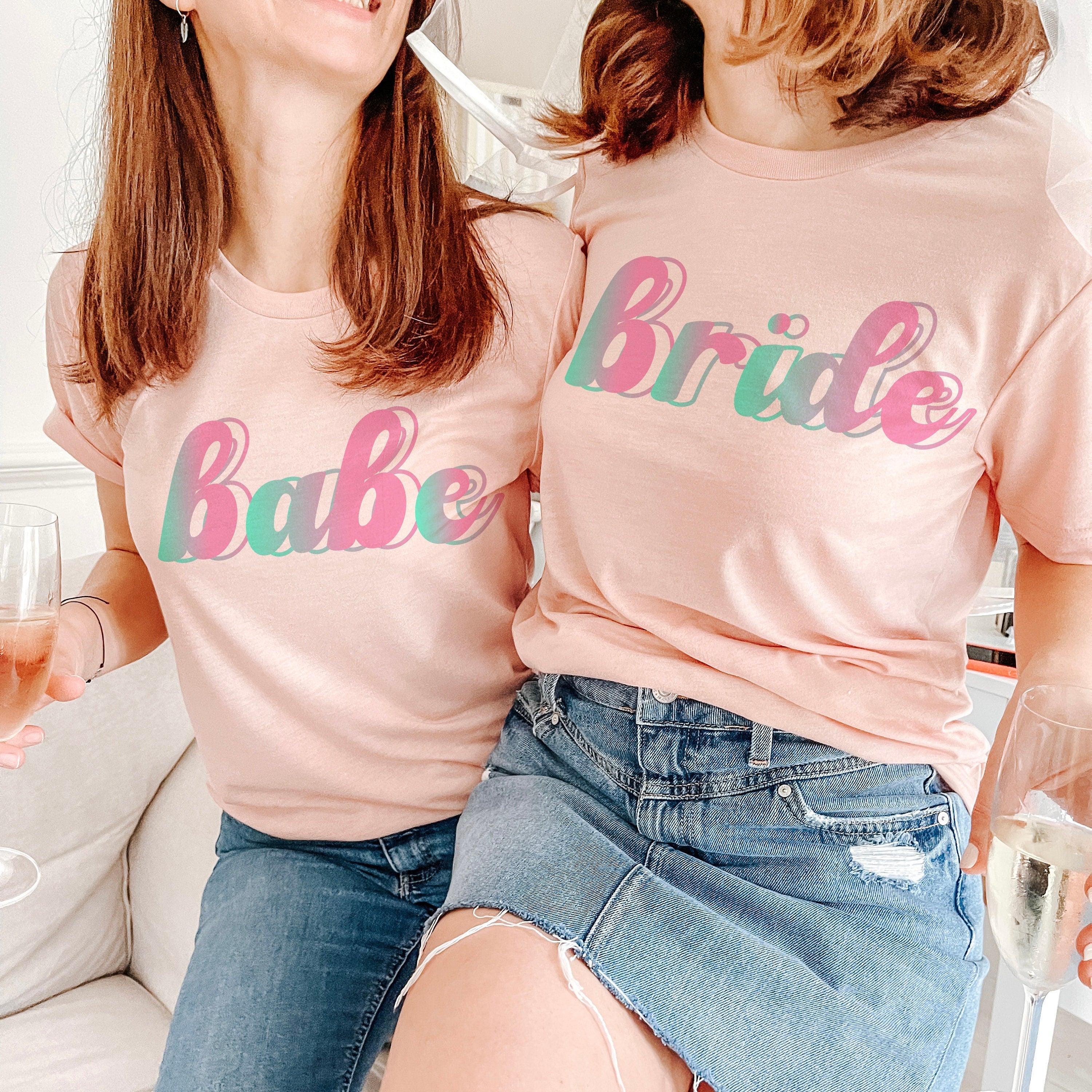 Bride And Babe T-Shirt, Cute Bridal Party, Hen Party, Bachelorette Top