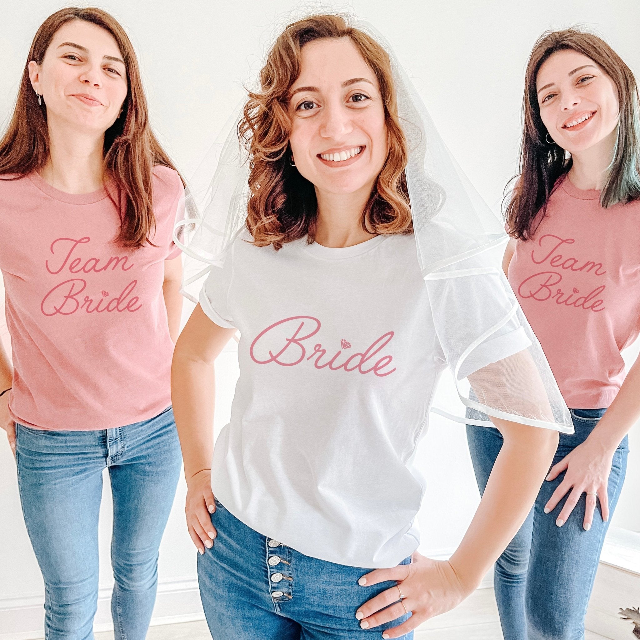 Bride Team Bride T-Shirt, Bridesmaid Maid Of Honour Bridal Party Outfit, Hen Party