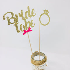 Bride To Be And Ring Centerpiece Set of 2