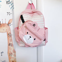Child Personalised Toddler Backpack, Initial Nursey Bag, Pink Mint Yellow, Kids Back To School Bag Unisex