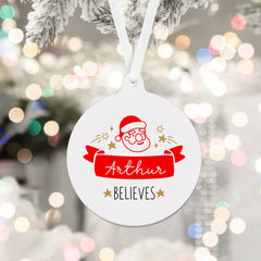 Children's Personalised Christmas Tree Ornament with Name, Baby Kids First Xmas Keepsake