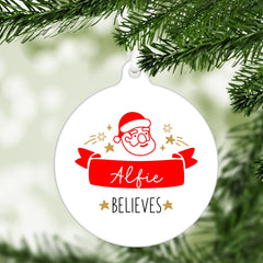 Children's Personalised Christmas Tree Ornament with Name, Baby Kids First Xmas Keepsake