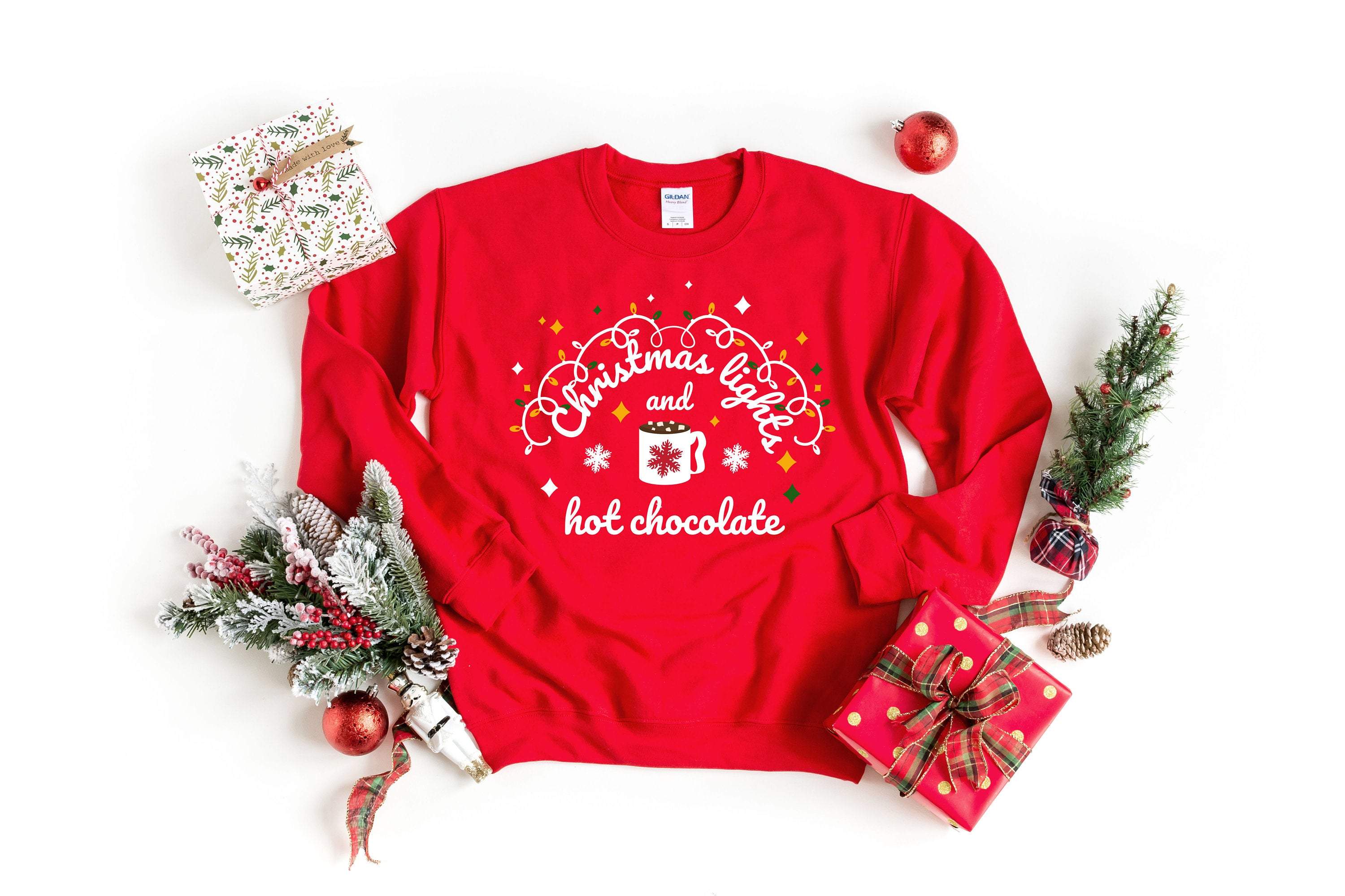 Christmas lights and hot chocolate jumper, 2020 Christmas family sweatshirt