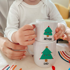Christmas mug for kids and adults, Personalised Cute Xmas Gift, Family Matching Hot Chocolate