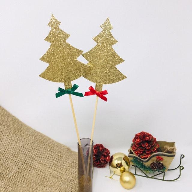 Christmas Tree Centerpiece with bows. SET OF 2