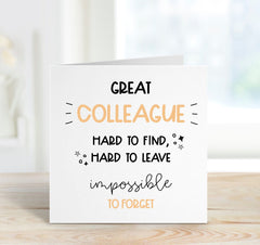 Colleague card, Colleague far away gift for him or her , Corporate retirement gift