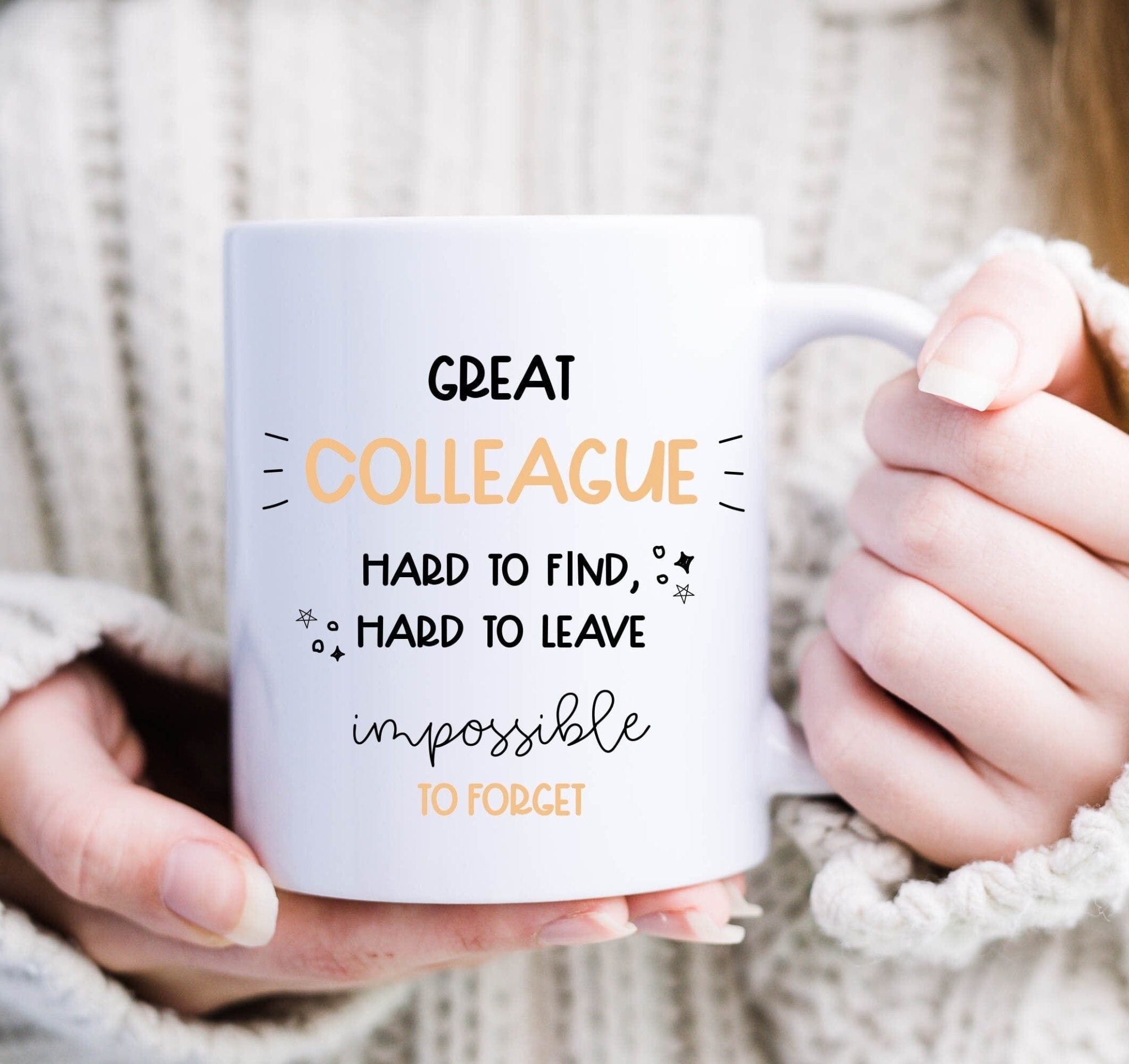 Colleague mug Colleague far away him or her Corporate retirement Company employees