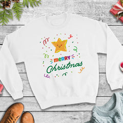 Colourful Merry Christmas jumper, Unisex Adult, Young, Kids sizes, Xmas gift