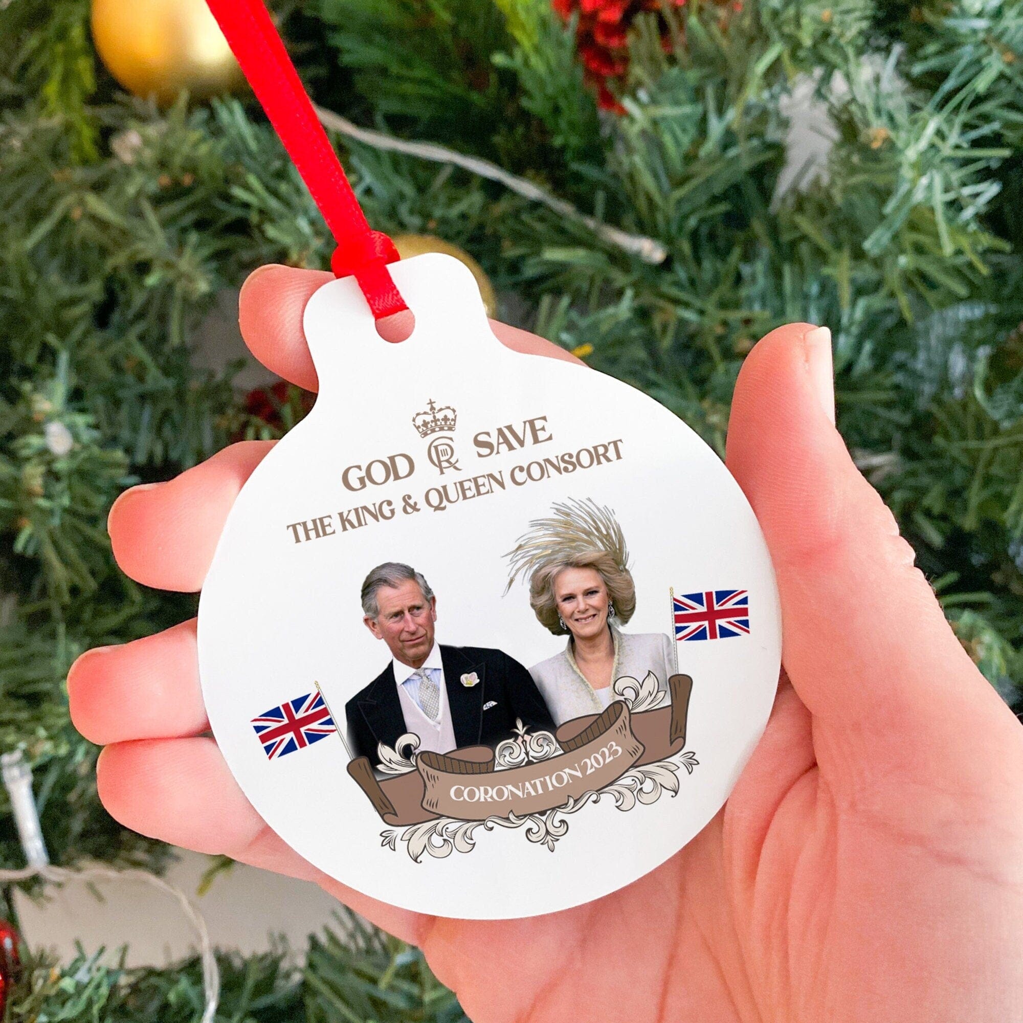 Coronation king and queen consort ornament, HM King Charles III Camilla gift, King souvenir