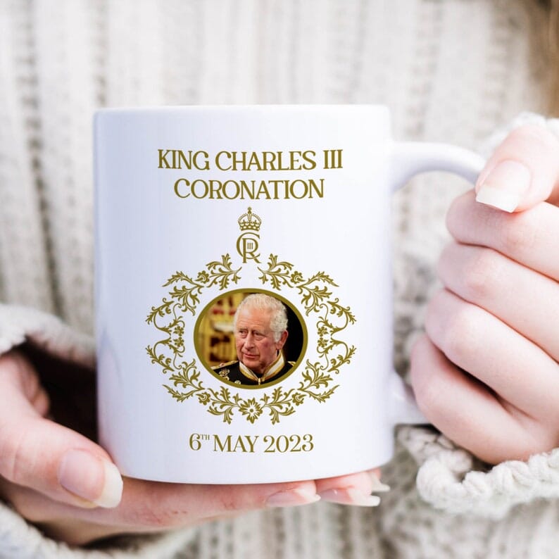 Coronation mug, HM King Charles III, God save the king, Commemorative cup Celebration gift