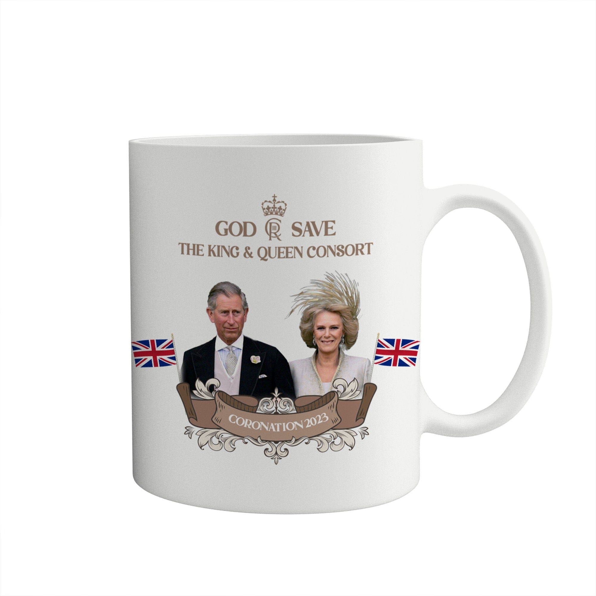 Coronation Mug With Hm King Charles Iii And Camilla Photos, God Save The King And Queen Consort