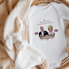 Coronation T-Shirt With Hm King Charles Iii And Camilla Photo, God Save The King And Queen Consort