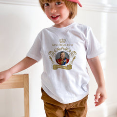 Coronation t-shirt with HM King Charles III photo, Adult Baby Toddler Unisex sizes