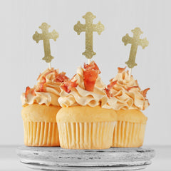 Cross Cupcake Toppers 12 Pieces Christening Cupcake Toppers