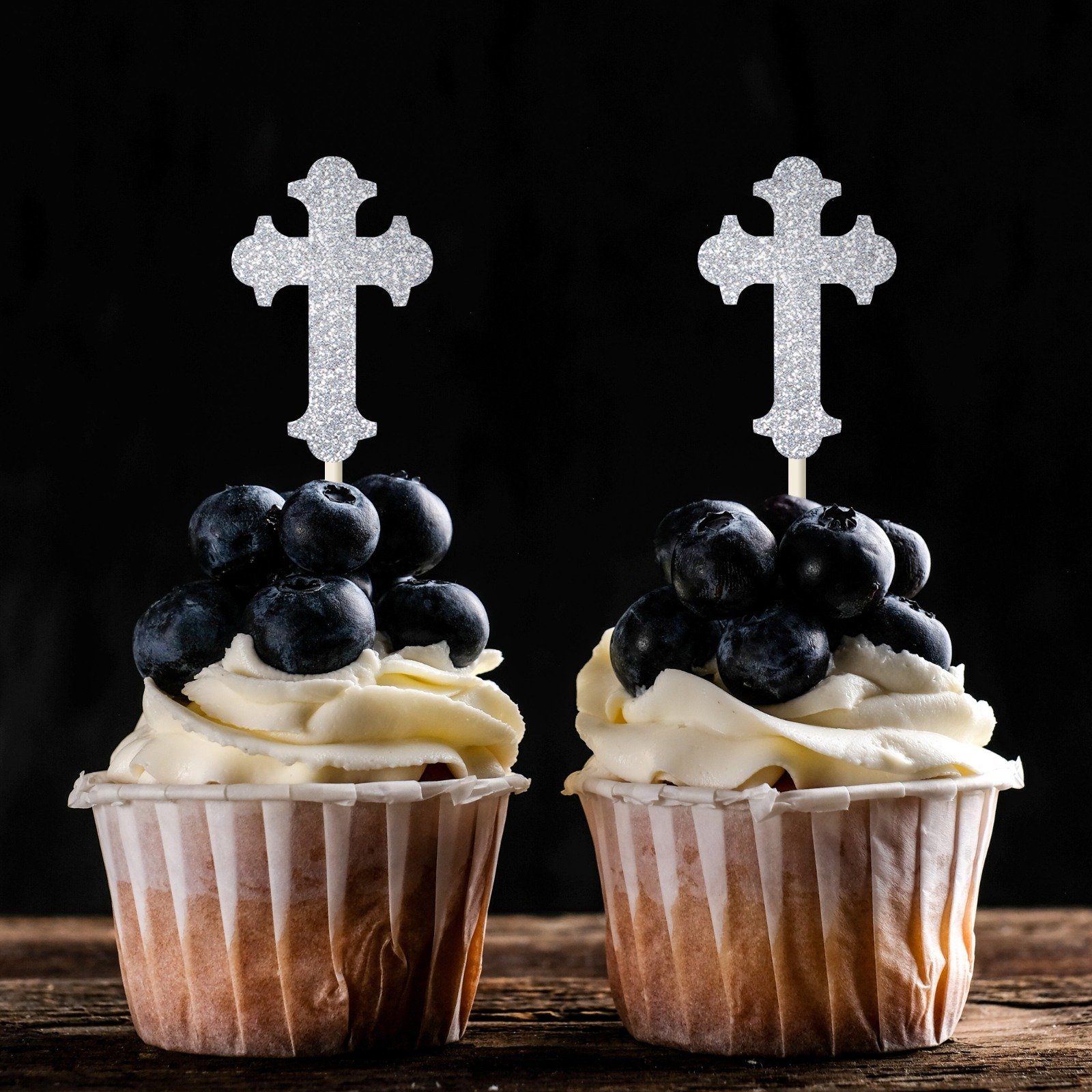 Cross Cupcake Toppers 12 Pieces Christening Cupcake Toppers