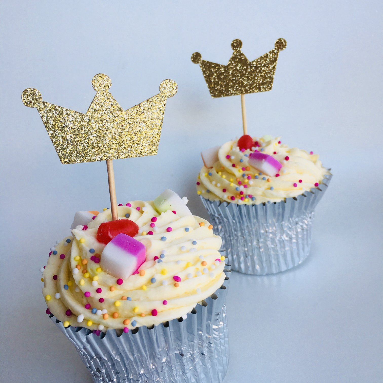 Crown Cupcake Topper. 12 Pieces