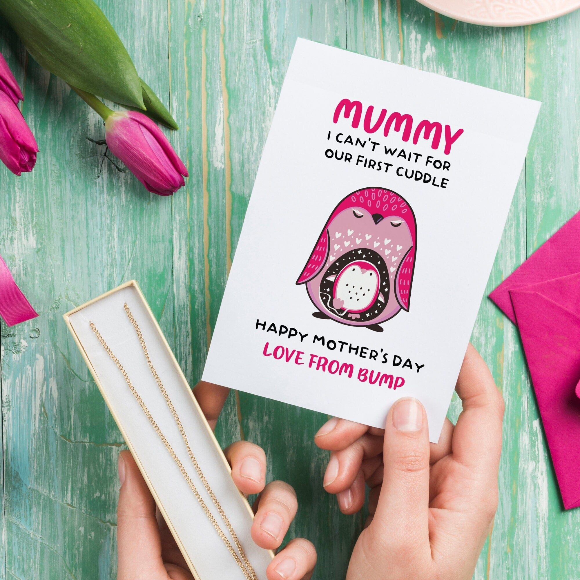 Cuddle Card With Envelope, Love From The Bump, First Mother'S Day, New Mum Greeting Cards