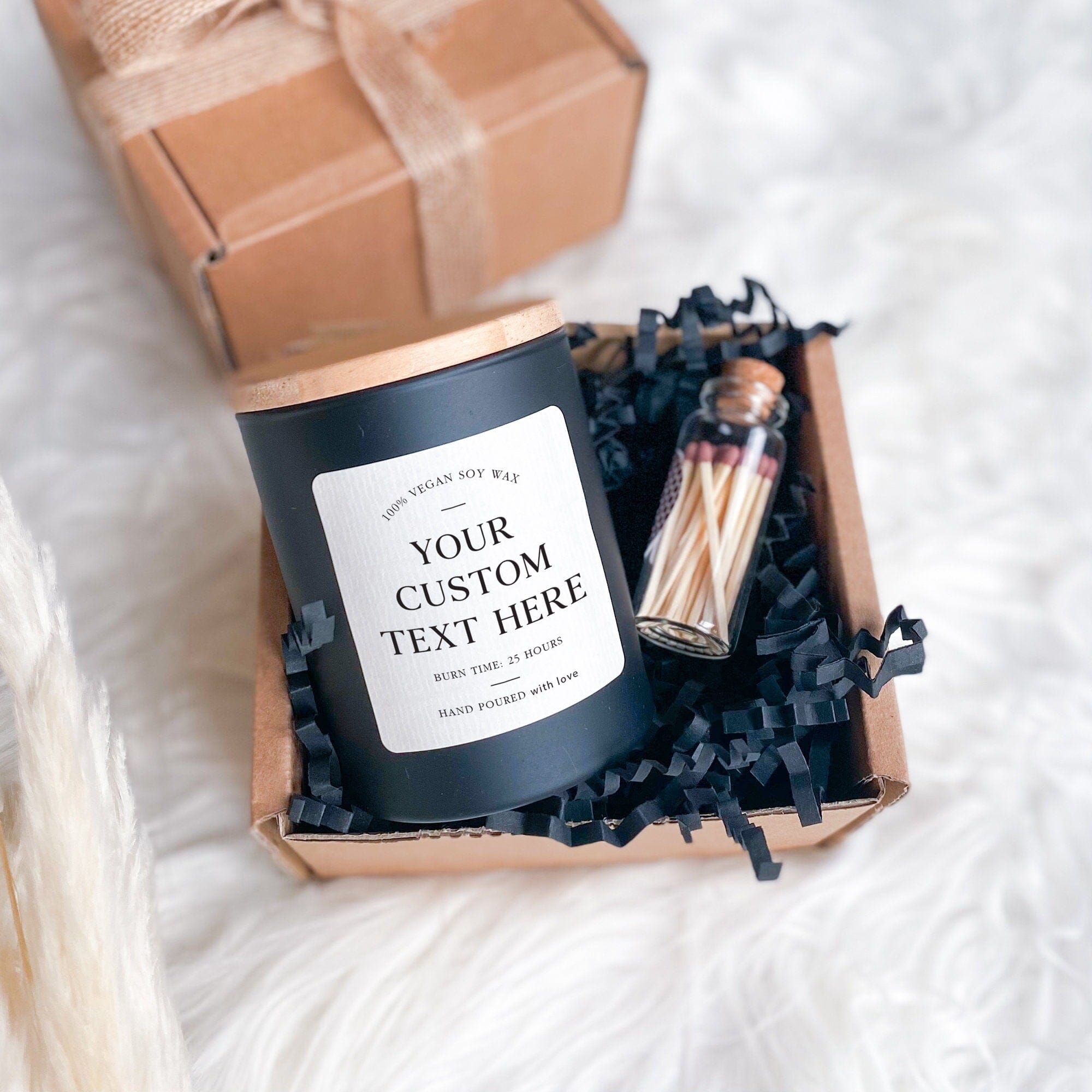 Custom text soy wax vegan candle Your own text Christmas gift friend mum dad grandma colleague employee