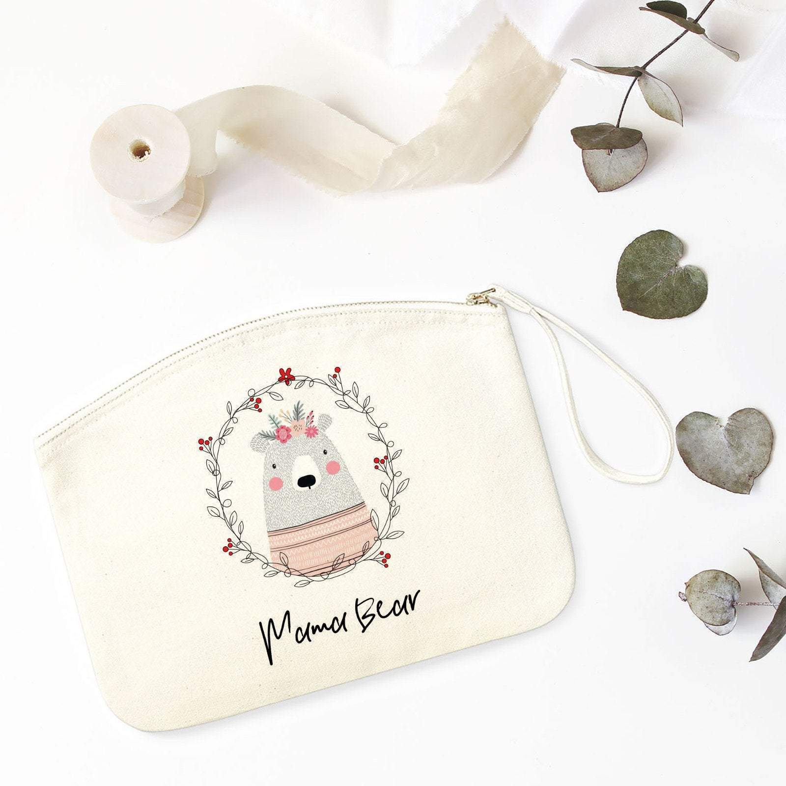 Cute mama bear makeup bag, Gift for mum for Christmas, Mother's Day gift