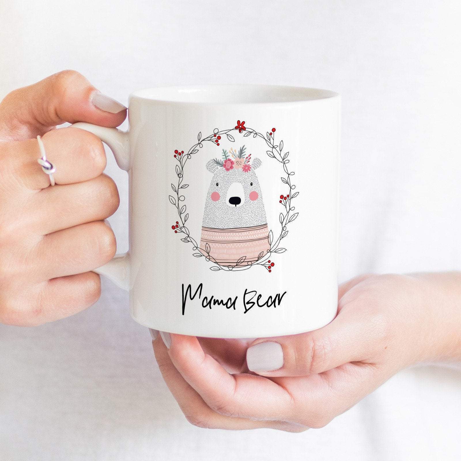 Cute Mama bear mug, Gift for mom for Christmas, New mother gift