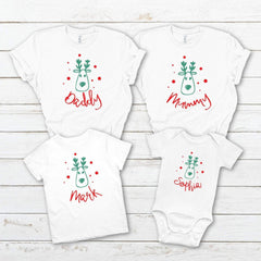 Cute Matching Family Christmas T- Shirts, Reindeer Christmas Pyjamas Top , Christmas Tshirts
