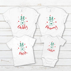 Cute Matching Family Christmas T-Shirts, Reindeer Christmas Pyjamas Top , Christmas Tshirts