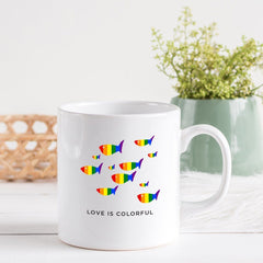 Cute Pride Mug, Lgbt Flag Colours, Mug Gift For Gay Pride