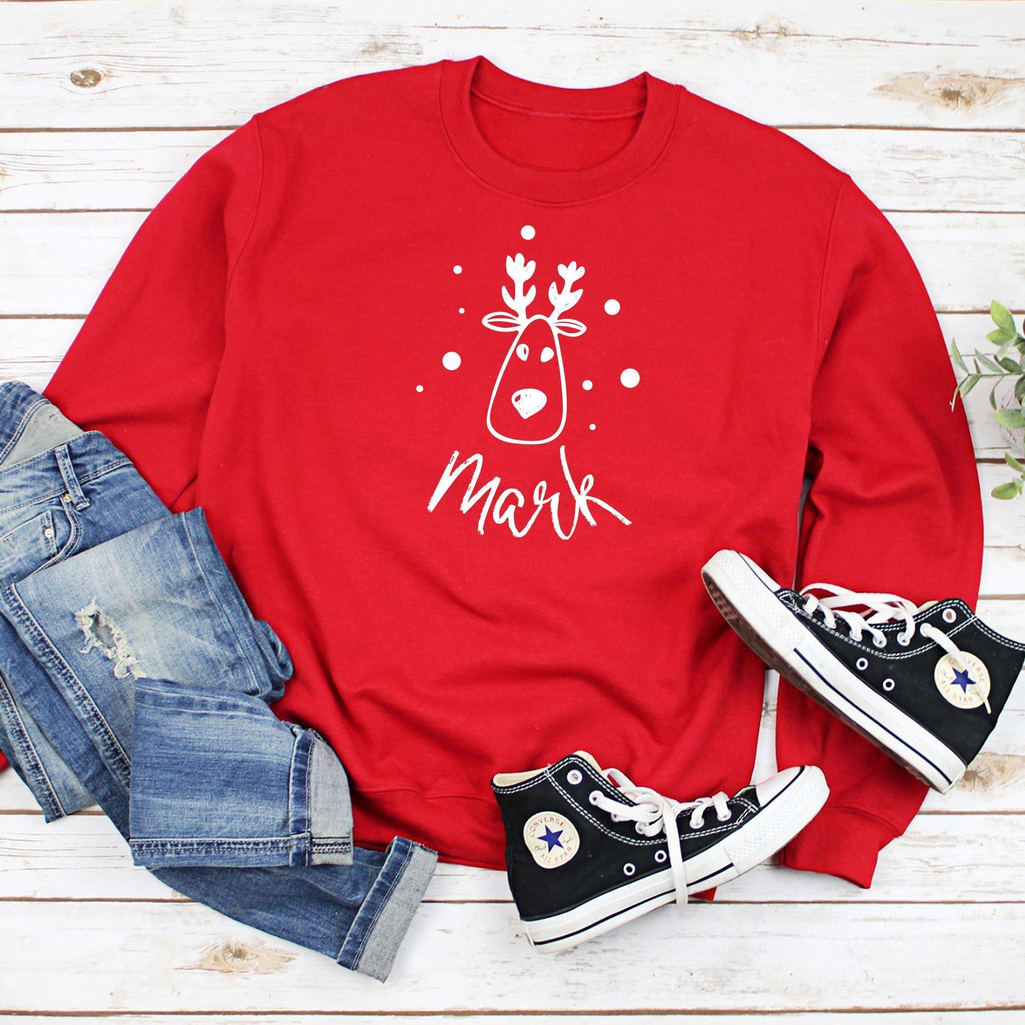 Cute Reindeer Christmas Jumper & Sizes Christmas Outfits