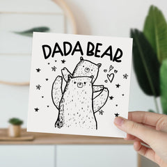 Dada Bear Card, Personalised Father'S Day Card, Dad Greeting Card, Daddy And Baby