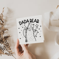 Dada bear card, Personalised Father's Day card, Dad greeting card, Daddy and baby child