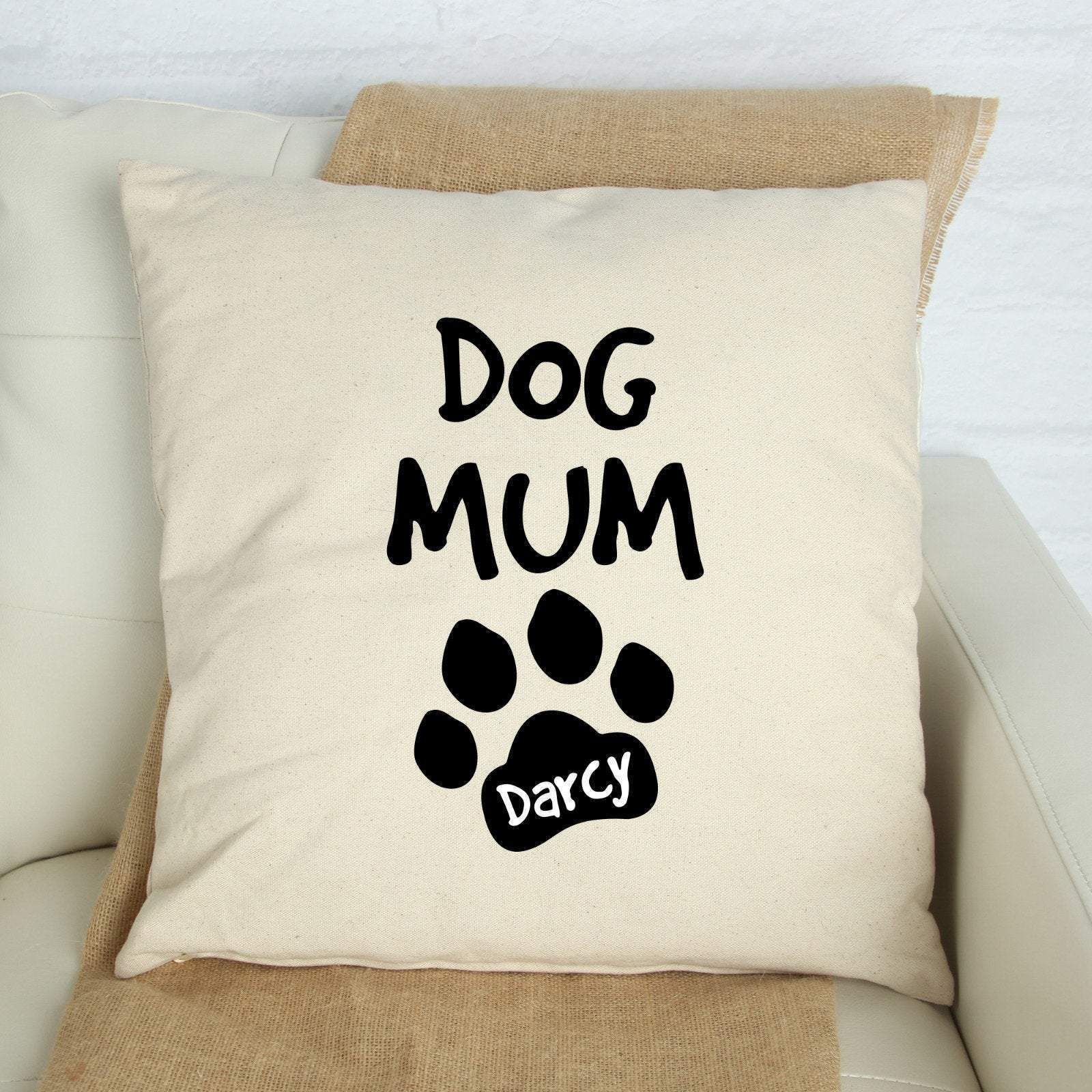 Dog mum cushion cover with dog name, Doglover birthday