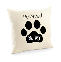 Dog Name Cushion Cover, Reserved Paw Prints, Dog Lover Birthday Gift