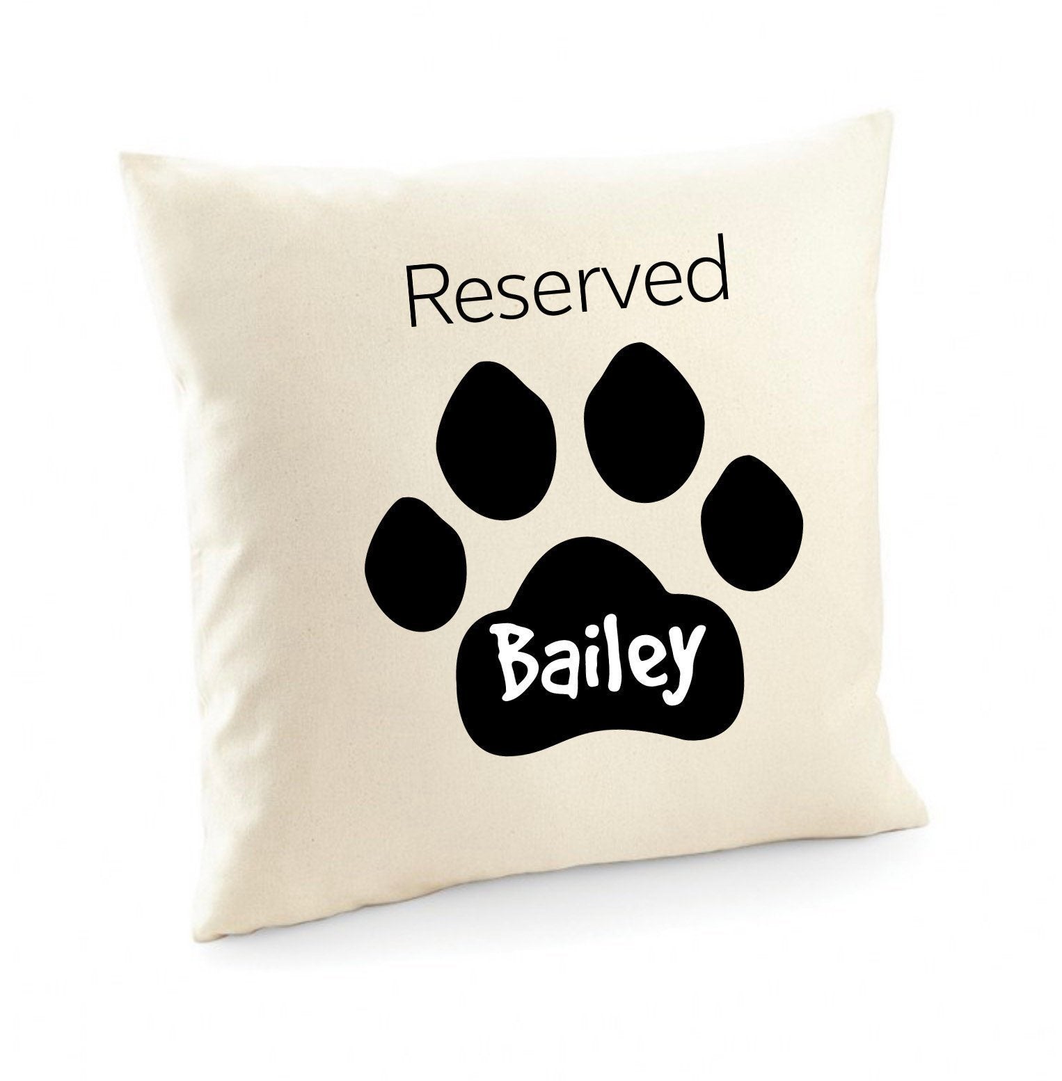Dog Name Cushion Cover Reserved Paw Prints Dog Lover Birthday