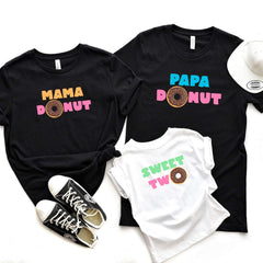 Family donut kids birthday party t-shirts, Matching donut themed shirts, Dad, mum, birthday girl