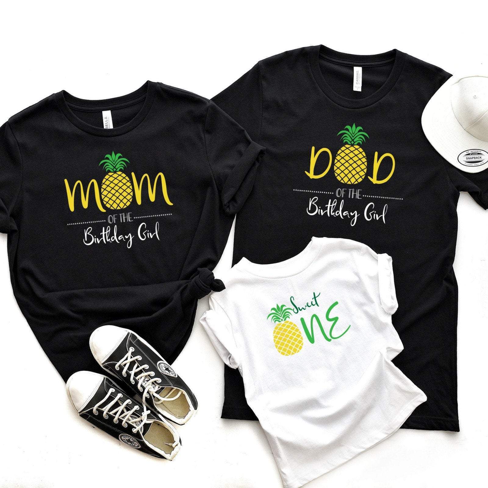 Family pineapple birthday party t shirts Dad mom birthday 1st birthday tee