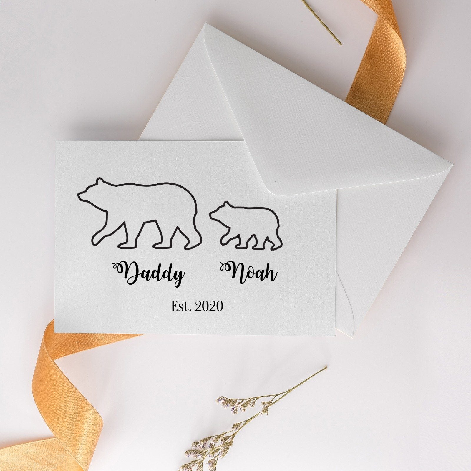 Father's Day Card, Bear Family, Personalised Greetings Card